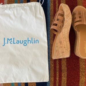 J. McLaughlin Piper Cork Wedge Sandals Size 6.5